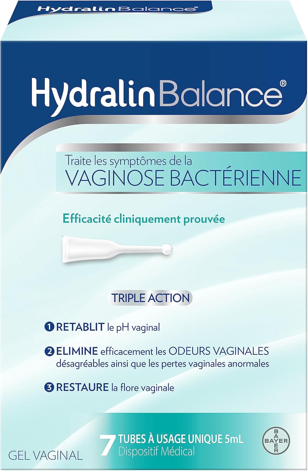 Balance Gel vaginal - Dispositif médical - Traitement vaginose bactérienne -Elimine les odeurs vaginales - Restaure la flore vaginale - Inconfort intime - Tube usage unique 7x5ml