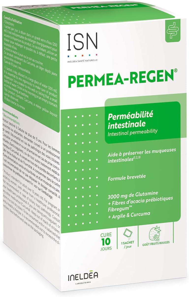 Permea-Regen® - Complément alimentaire à base de Plantes, Vitamines et Minéraux - Préserve la Santé de l'Intestin - Arôme Fruits Rouges - 10 Sachets
