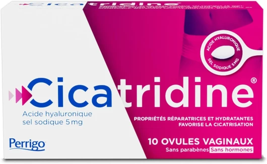 Cicatridine – Ovules vaginaux - favorise la Cicatrisation de la zone intime vulvo vaginale – sécheresse intime - Acide Hyaluronique Sel Sodique 5mg - Dispositif médical - 10 ovules