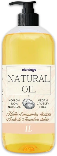 Huile d'amande douce 1 l avec DOSIFICATEUR végétalien, multiples utilisations, hydrate, visage,oreille,grossesse, cheveux, apport vitamine E, BIO