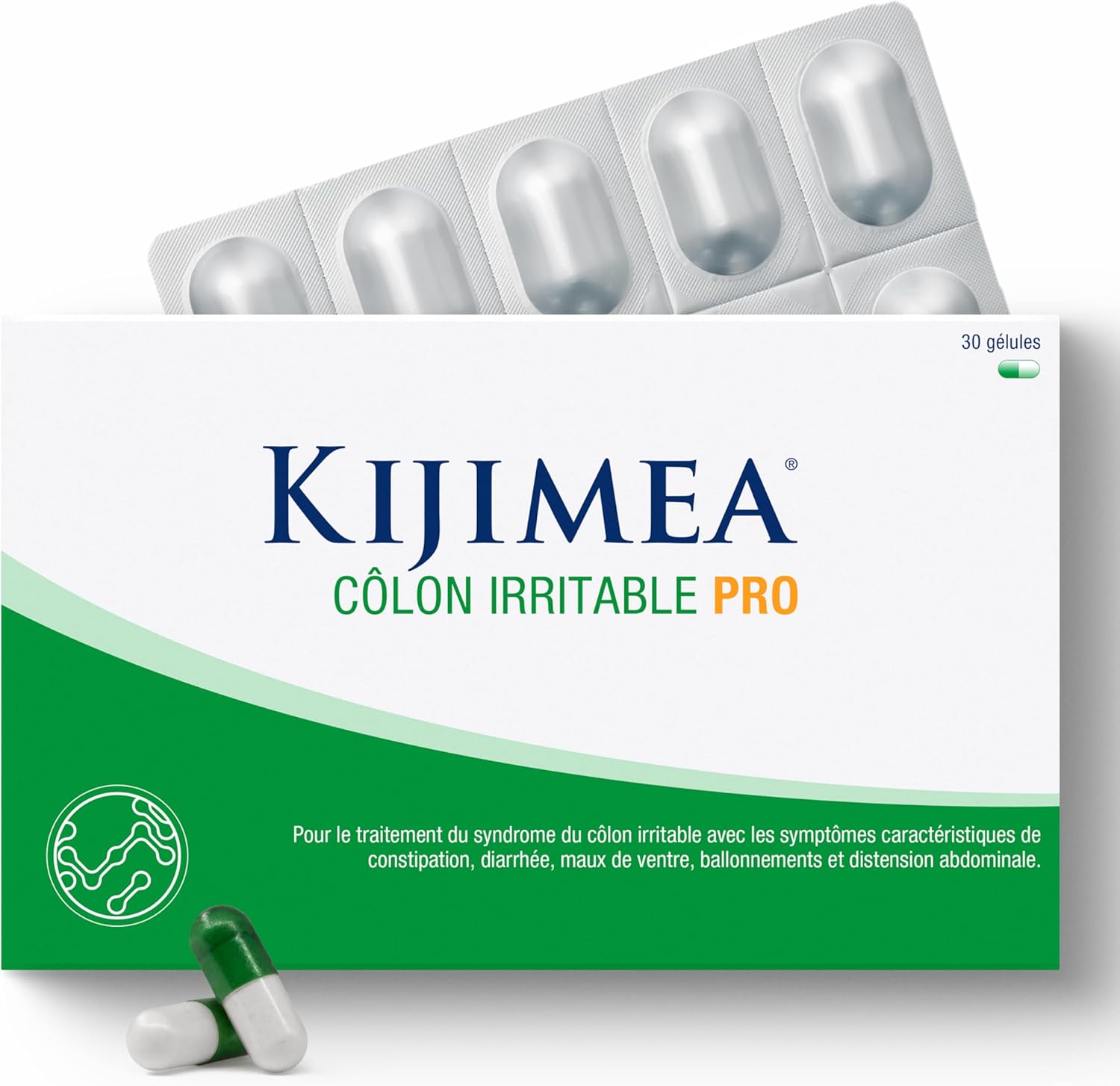 KIJIMEA Côlon Irritable PRO - une aide efficace (1) contre le syndrome du côlon irritable (symptômes tels que diarrhée, maux de ventre, ballonnements) - 30 gélules
