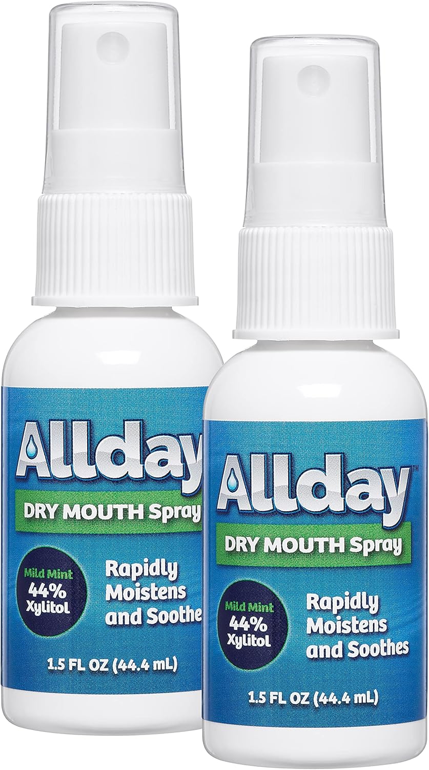 Allday Dry Mouth Spray – Xylitol À Force Maximal – Action Rapide – Non Acide (Paquet de 2)