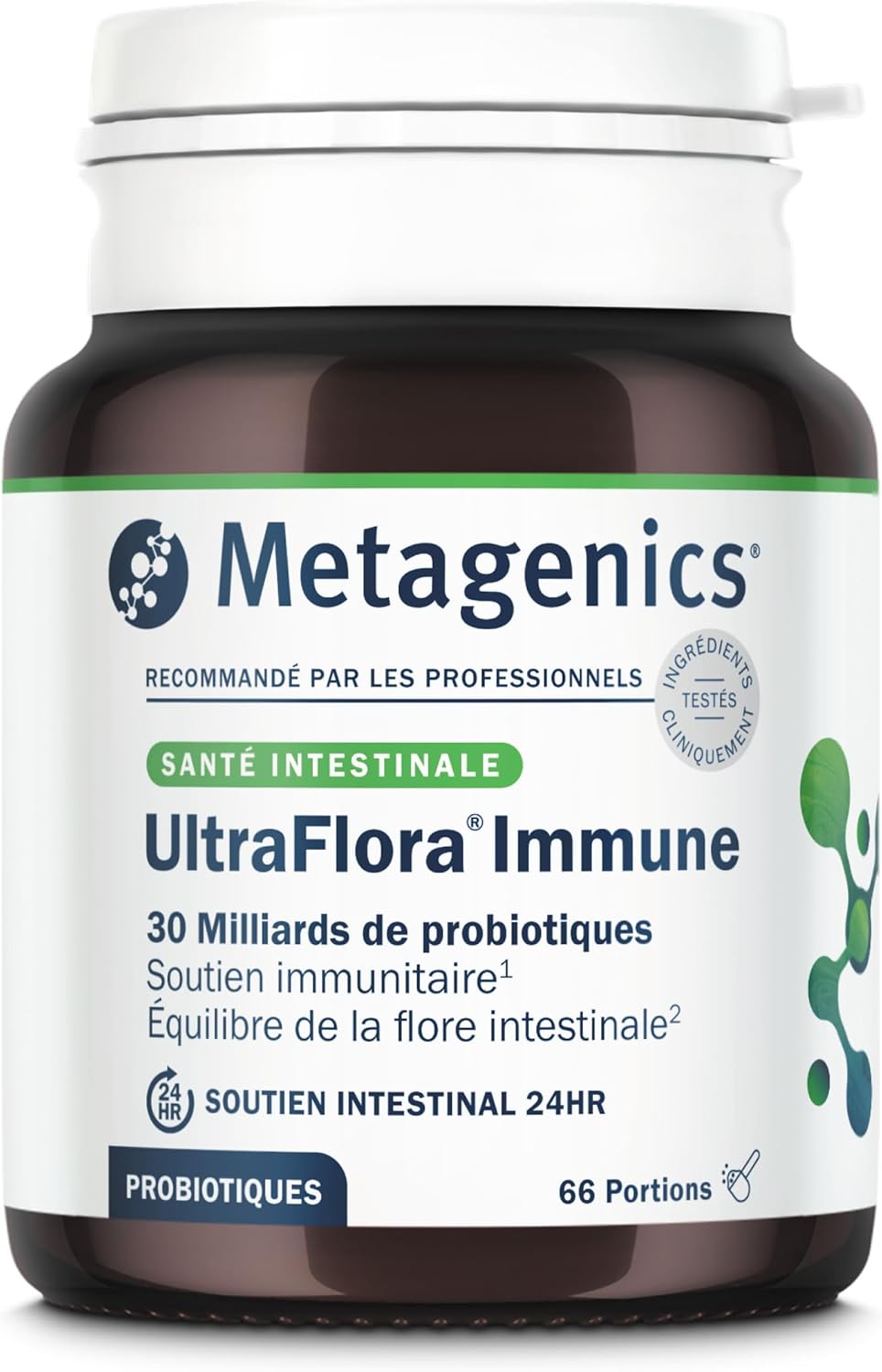 UltraFlora Immune - Double Action - 30 miliards de Probiotiques - Soutient immunitaire - Équilibre de la Flore Intestinale - Soutien Intestinal 24-66 Portions - 2 Mois