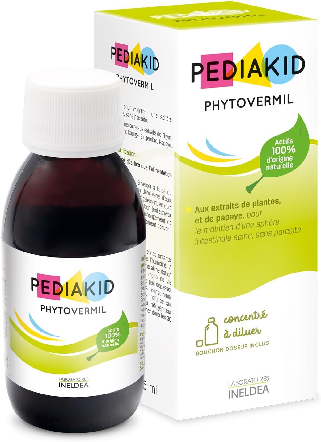 Phytovermil - Complément Alimentaire Naturel -Contribue au Maintien d'une Sphère Intestinale Saine - Bouchon Doseur Inclus - Arôme Fruits Rouges - Flacon de 125 ml