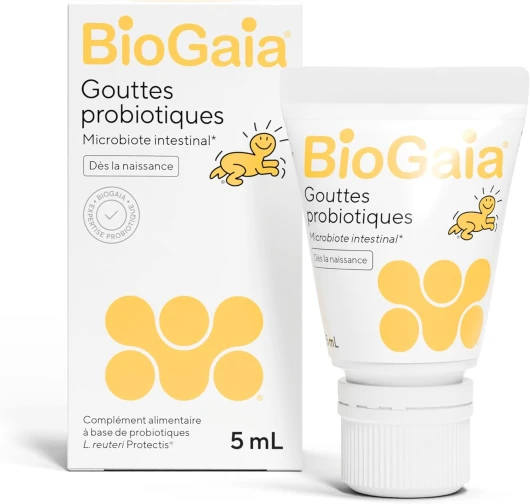 BioGaia Gouttes Probiotiques pour Bébés & Nourrissons - Équilibre de la Flore Intestinale - Complément Alimentaire à Base de Probiotiques - Contient le L - reuteri Protectis - Flacon de 5 mL