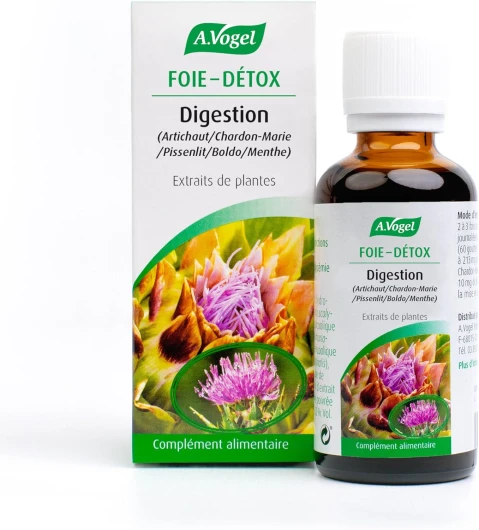 A.VOGEL- Complément Alimentaire Digestion - Foie détox - Réduit les ballonnements et les reflux acides - Extrait de plantes de chardon-marie, artichaut, pissenlit - Principes actifs végétaux bio -50ml
