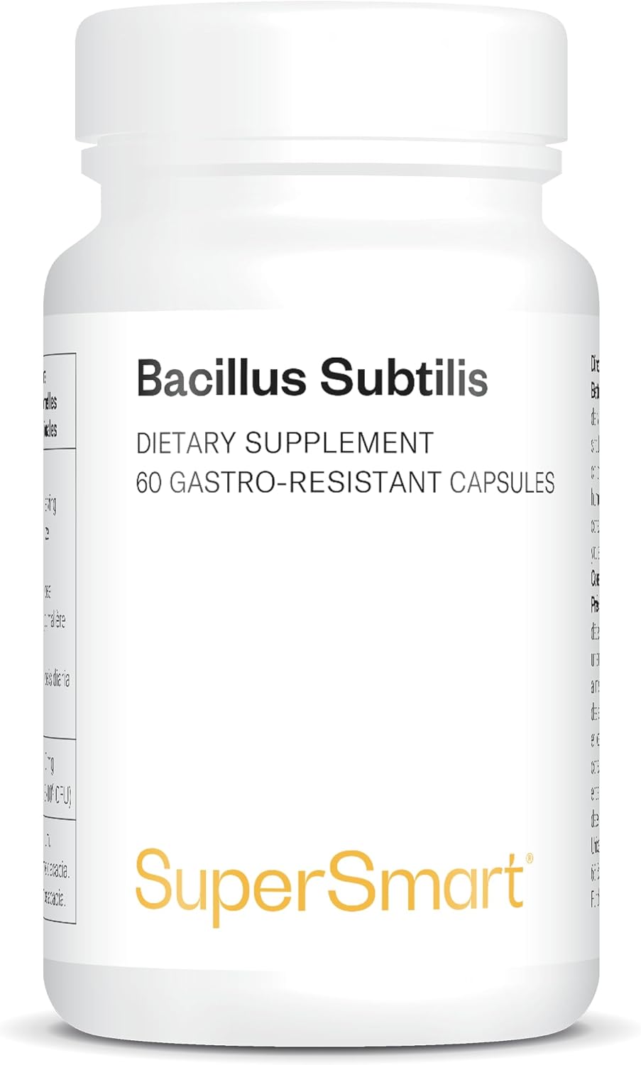 Bacillus Subtilis - 3.1 Milliards CFU - Améliore les Défenses Naturelles - Contribue à Lutter contre les Bactéries et Micro-Organismes Pathogènes - Vegan - Supersmart