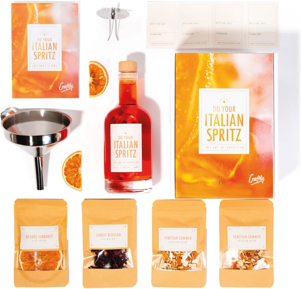 Craftly Kit d'infusion italienne Spritz – Expérience d'apéritif unique à la maison - Kit de cocktail DIY pour apéritivo et spritz
