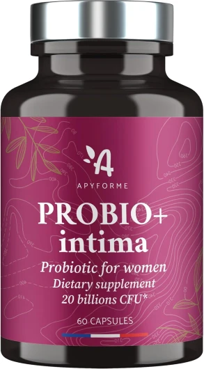 Probio+ Intima - Probiotique Flore Intime - Jusqu'à 40 Milliards UFC/Jour - 4 Souches Lactobacillus Reuteri, Rhamnosus Crispatus et Acidophilus - 100% FRANÇAIS