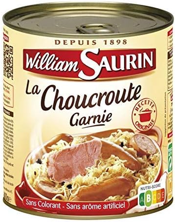 WILLIAM SAURIN - Choucroute Garnie Au Vin Blanc 800G - Lot De 4 - livraison offerte