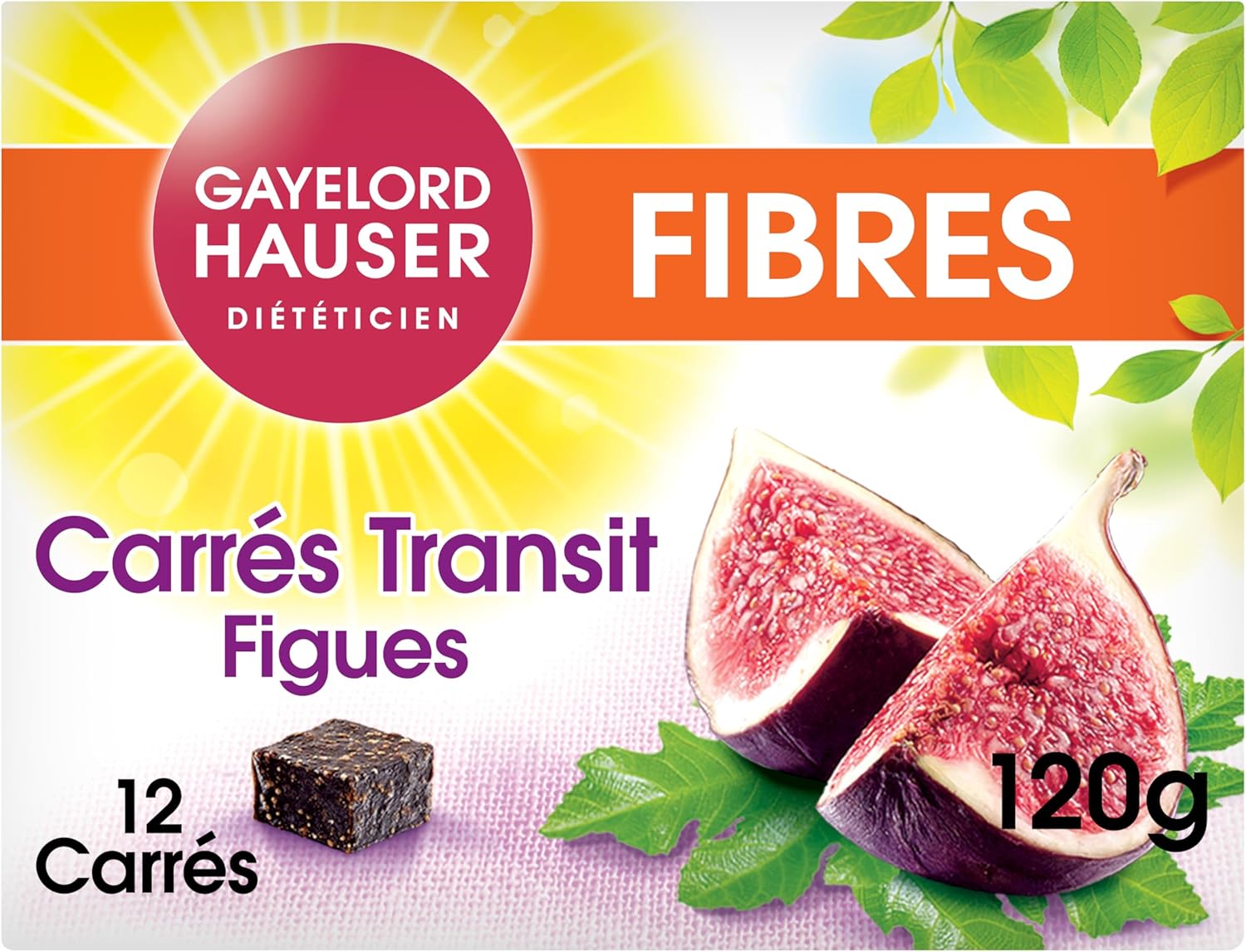 Carrés Transit Figues et Fibres - Spécial Transit - Source de Fibres - 12 Carrés - Paquet 120 g 10 g (Lot de 12) CARRÉS TRANSIT X12