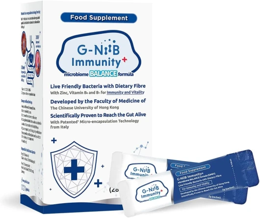 G-NiiB Immunity+ (SIM01) – Probiotiques avec Prébiotiques, Zinc et Vitamines B – Développé par une Faculté de Médecine – Souches Probiotiques Cliniquement Étudiées – Soutient Immunité, Énergie