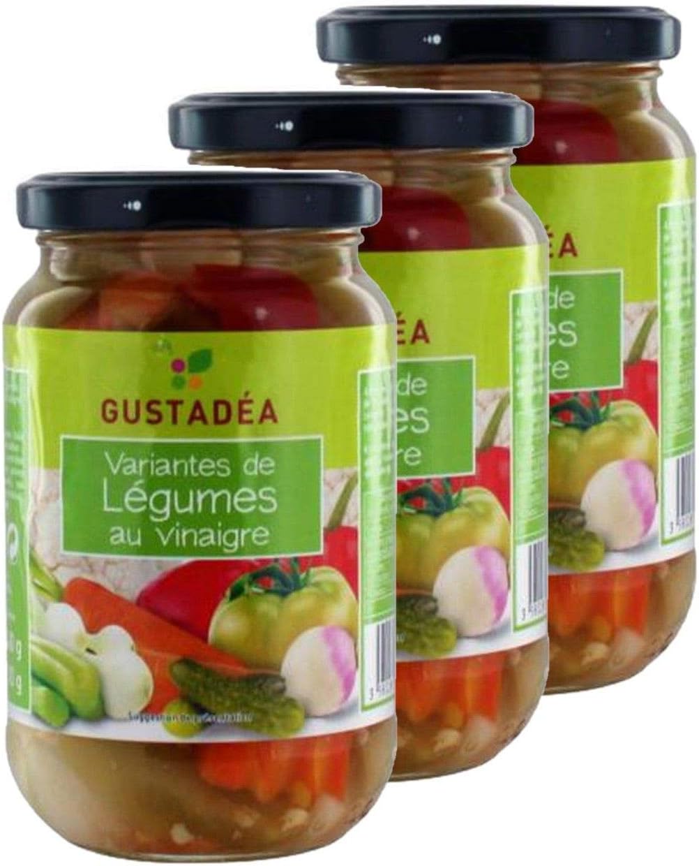 Lot 3x Variante de légumes au vinaigre - Gustadéa - pot 340g