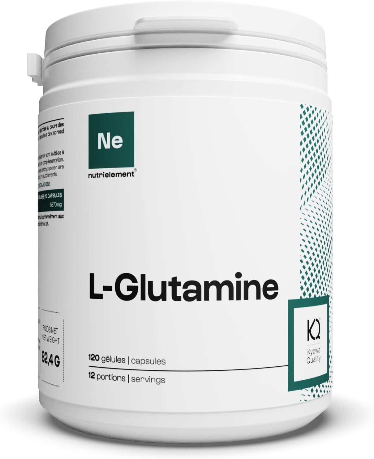 Glutamine Ultra Pure - 120 Gélules- 99.5% de concentration - Forme Brevetée Setria® - Antioxydant - Vegan - Musculation & Fitness - Nutrielement by Nutrimuscle