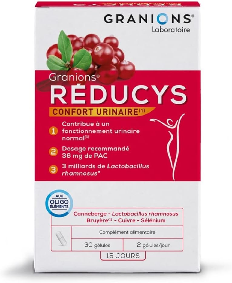 REDUCYS - Probiotique Flore Intime - CYSTITES - Infection Urinaire Femme - Confort Urinaire Féminin - Lactobacillus Gasseri - Canneberge - 30 Gélules 30 Unité (Lot de 1)