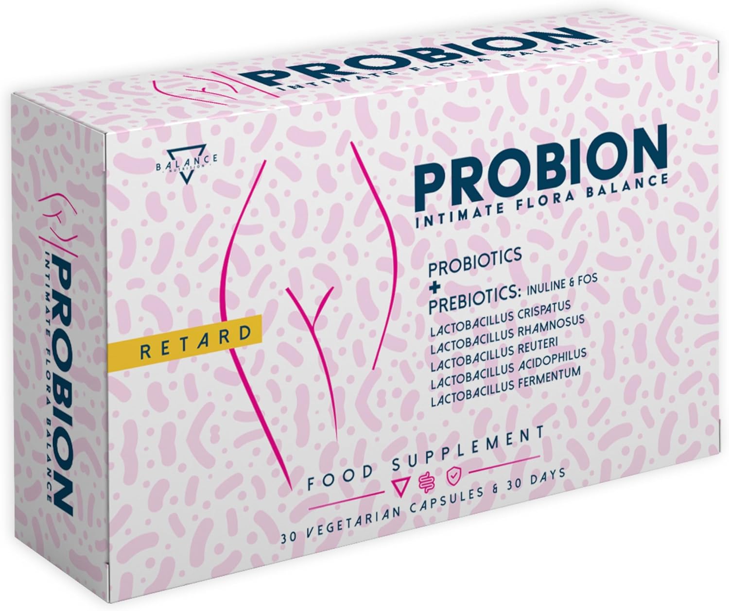 PROBION - Probiotique Flore Intime - Équilibre De La Vaginale - Supplément Alimentaire- Aide À Promouvoir Le Bien-Être De La Flore Bactérienne Vaginale - 30 Capsules