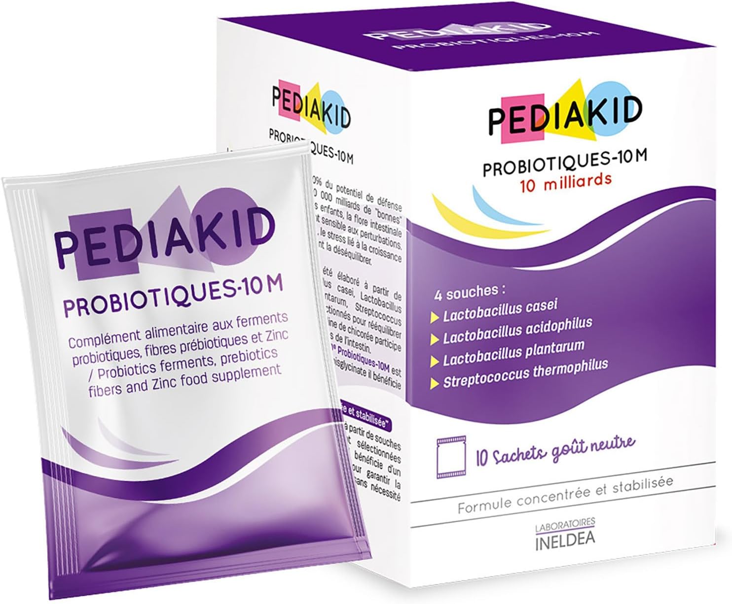 Probiotiques-10M- Rééquilibre la flore intestinale - Apporte 10 milliards de ferments lactiques - Soutient l'immunité - Dès 6 mois- Etui de 10 sachets 10 Unité (Lot de 1)