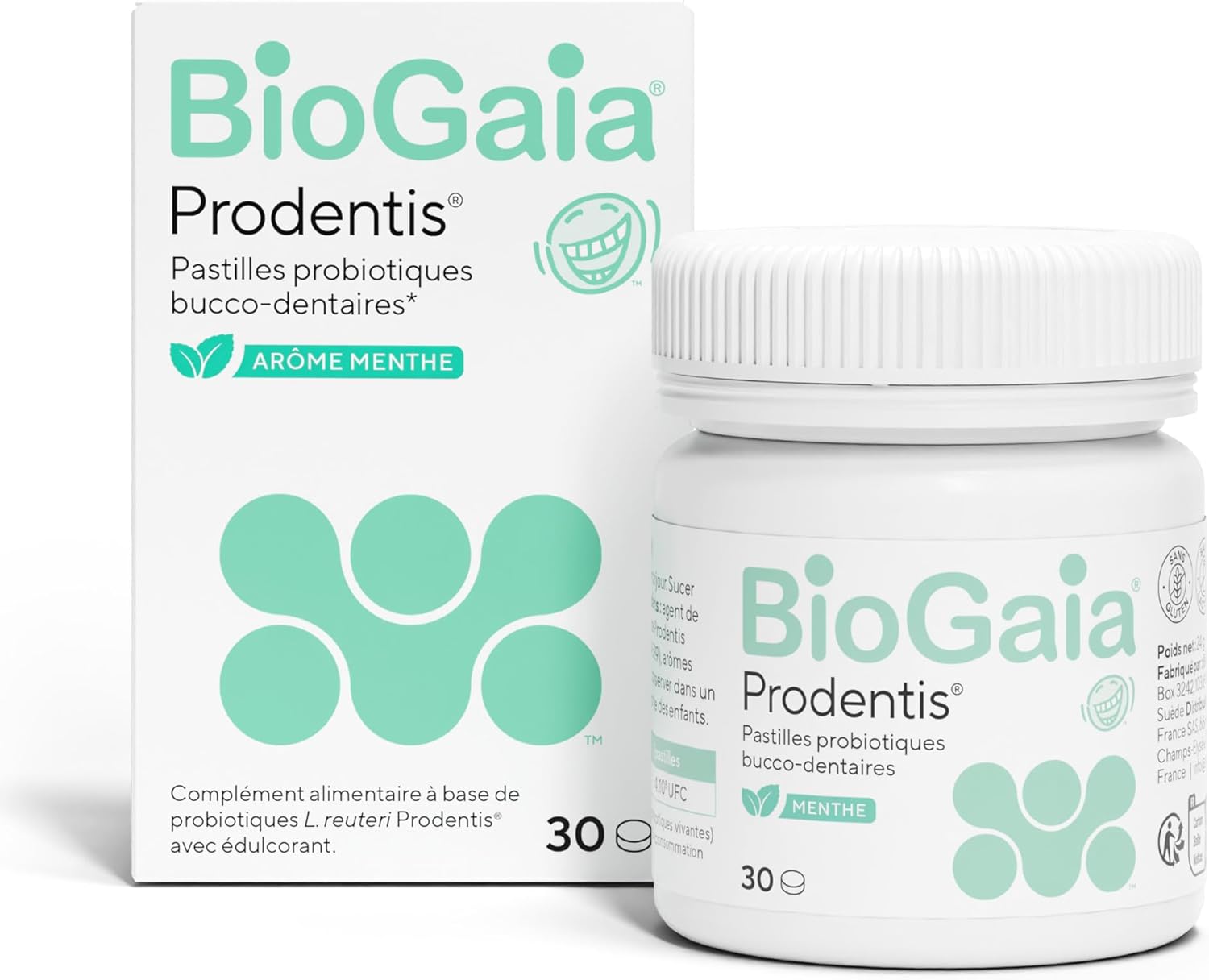 BioGaia Prodentis Pastilles Probiotiques Bucco-Dentaire - Équilibre de la Flore Buccale - Complément Alimentaire - Contient L - Reuteri Prodentis - Arôme Menthe – 30 Comprimés