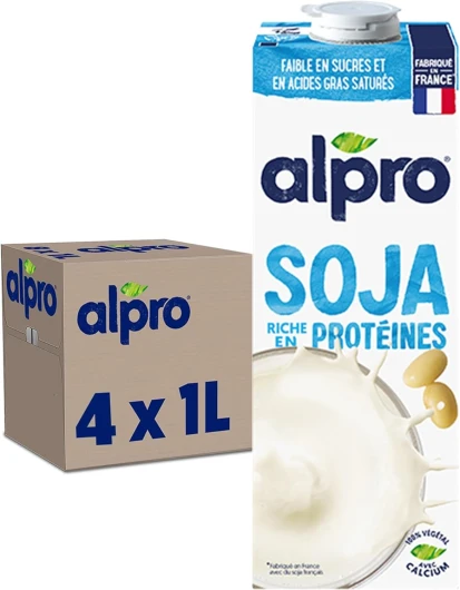 Boisson végétale - Soja - 1L - Lot de 4x1L Soja 1 l (Lot de 4)