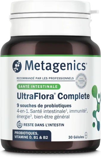 UltraFlora Complete - Santé Intestinale, Bien-être Général, Soutien Immunitaire - Vitamin D, Probiotiques - 30 gélules
