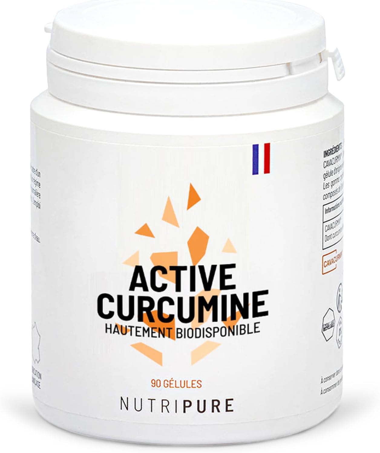 Active Curcumine 100% pure Cavacurmin® - Vegan - Antioxydant & anti inflammatoire naturel - Hydrosoluble : biodisponibilité 39X sans additif nocif - 90 gélules - 1 Mois - Made in France 90 unité (Lot de 1)