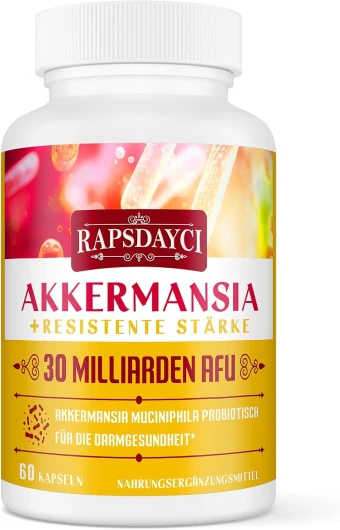 30 Milliards d'UFC/jour Akkermansia Muciniphila Probiotique, un Akkermansia vivant pour les Femmes & Hommes, Suppléments pour la santé Digestive (60 Unités (Lot de 1)) 60 unité (Lot de 1)