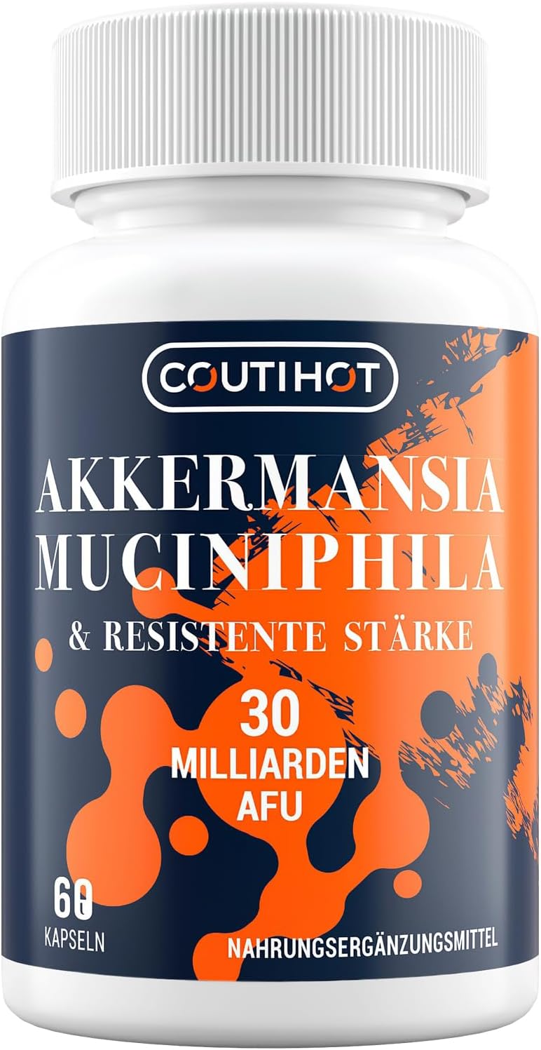Akkermansia Muciniphila 30 Billion AFU - Enhanced with Resistant Starch - Formule sans OGM et sans gluten pour les femmes et les hommes - 60 capsules à libération retardée 60 unité (Lot de 1)