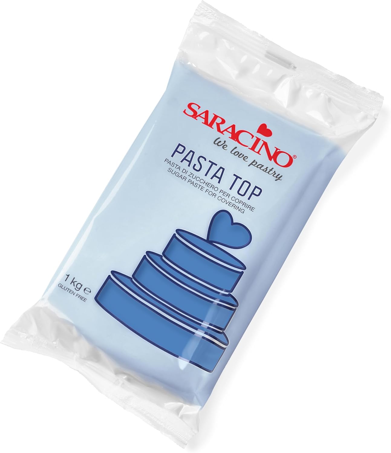 Saracino Top Pâte à Sucre pour Recouvrir 1000g Fondant Made in Italy - Couleur Bleu