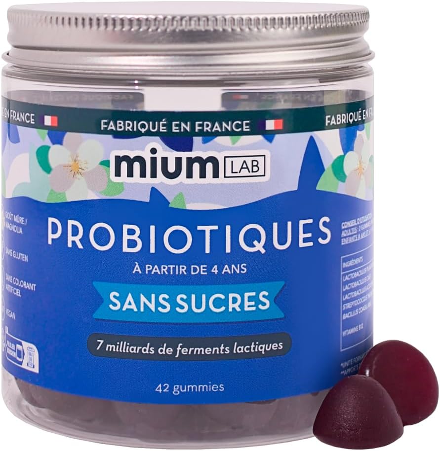 Mium Lab - Probiotiques 5 souches & 7 Milliards d'UFC - Renforcement Flore Intestinale, Digestion, Transit régulier - Adultes et Enfants - Cure 21 jours - Fabriqué en France