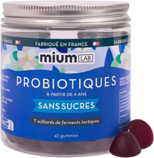 Mium Lab - Probiotiques 5 souches & 7 Milliards d'UFC - Renforcement Flore Intestinale, Digestion, Transit régulier - Adultes et Enfants - Cure 21 jours - Fabriqué en France