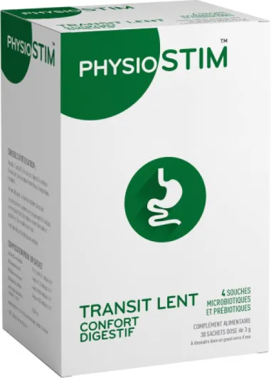 Physiostim™ Transit Lent - Complément alimentaire - Probiotiques + Fibres Prébiotiques - 30 sachets