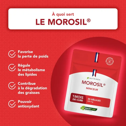 MOROSIL® – 400 mg – Extrait d’Orange Moro Breveté – 1 Mois de Cure – 30 Gélules Vegan – Nutrimea - Fabriqué en France