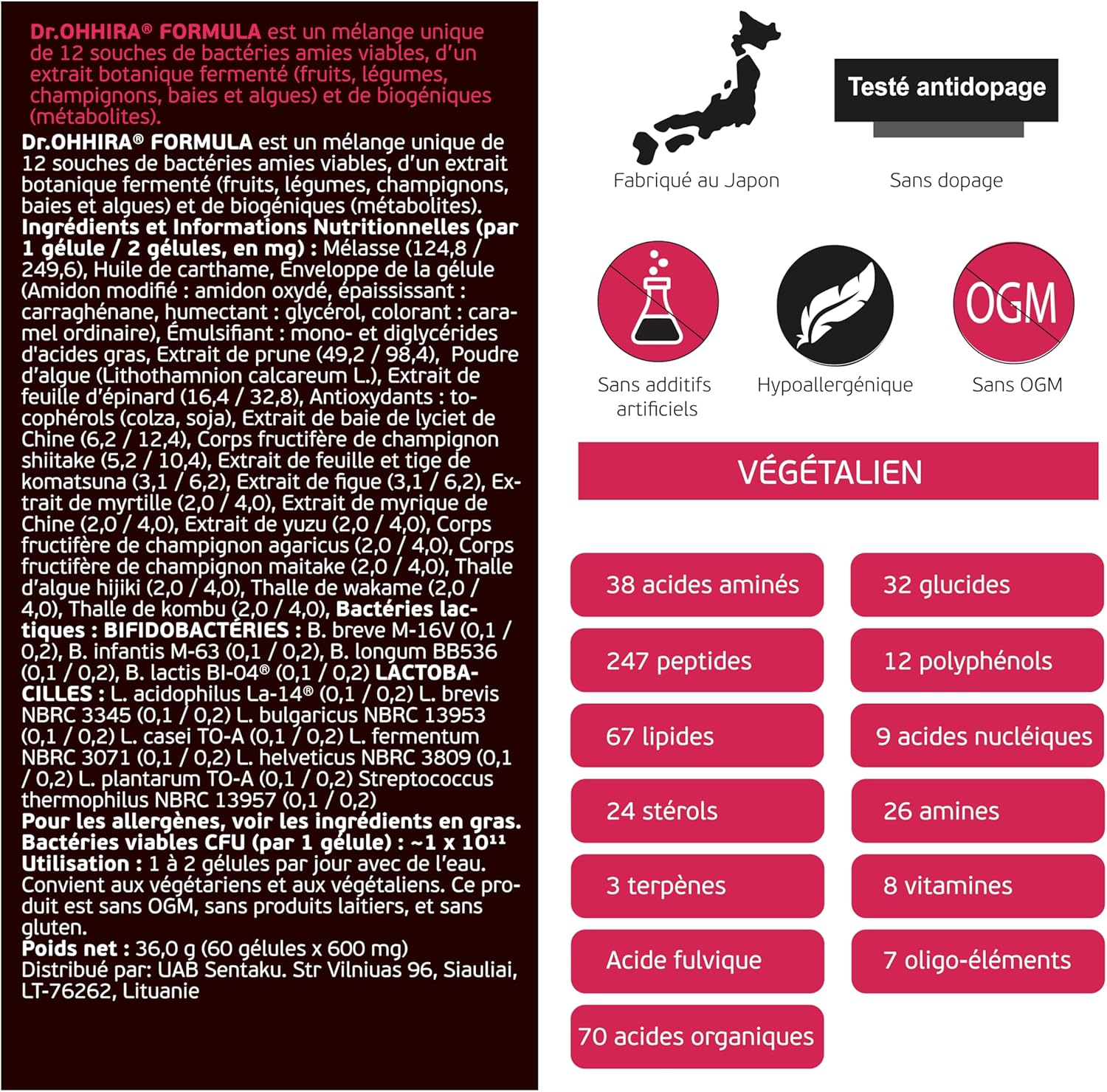 DELUXE – 100 Mds CFU – Complément Gut Health – Probiotiques, Prébiotiques, Postbiotiques OM-X® – 5 Ans Fermentation de 12 Cultures Vivantes – 60 Gélules Végétales 60 unité (Lot de 1)