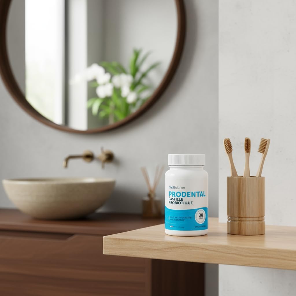 ProDental Probiotiques Oraux – Formule Avancée pour Gencives Saines, Dents Fortes & Haleine Fraîche Durable – 4 Souches Probiotiques, Vitamine D3 & C – 30 Comprimés Goût Fruits Rouges