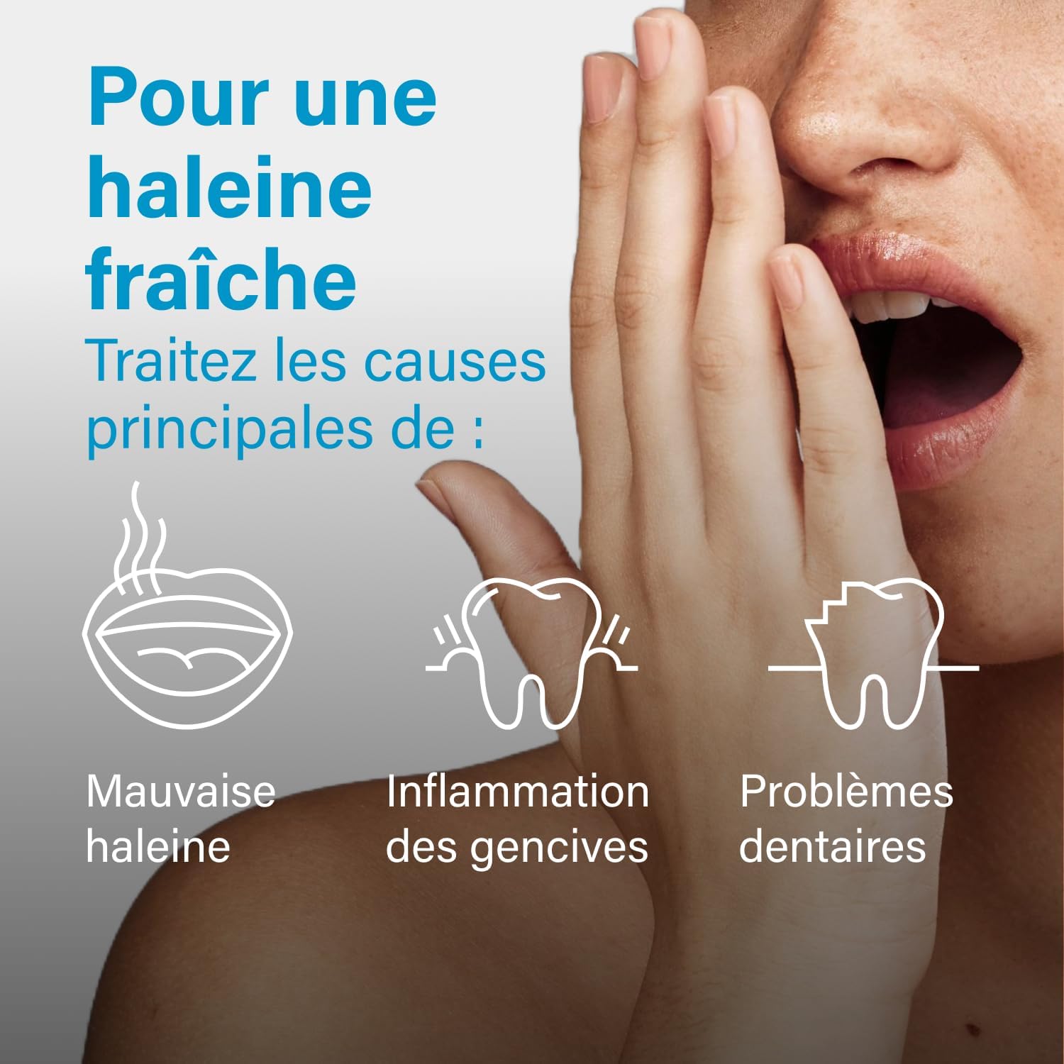 Nupure® Probadent pastilles à sucer contre la mauvaise haleine avec probiotique pour la flore buccale avec 5 μg de vitamine D, goût citron, hygiène buccale sans bain de bouche, 90 gélules