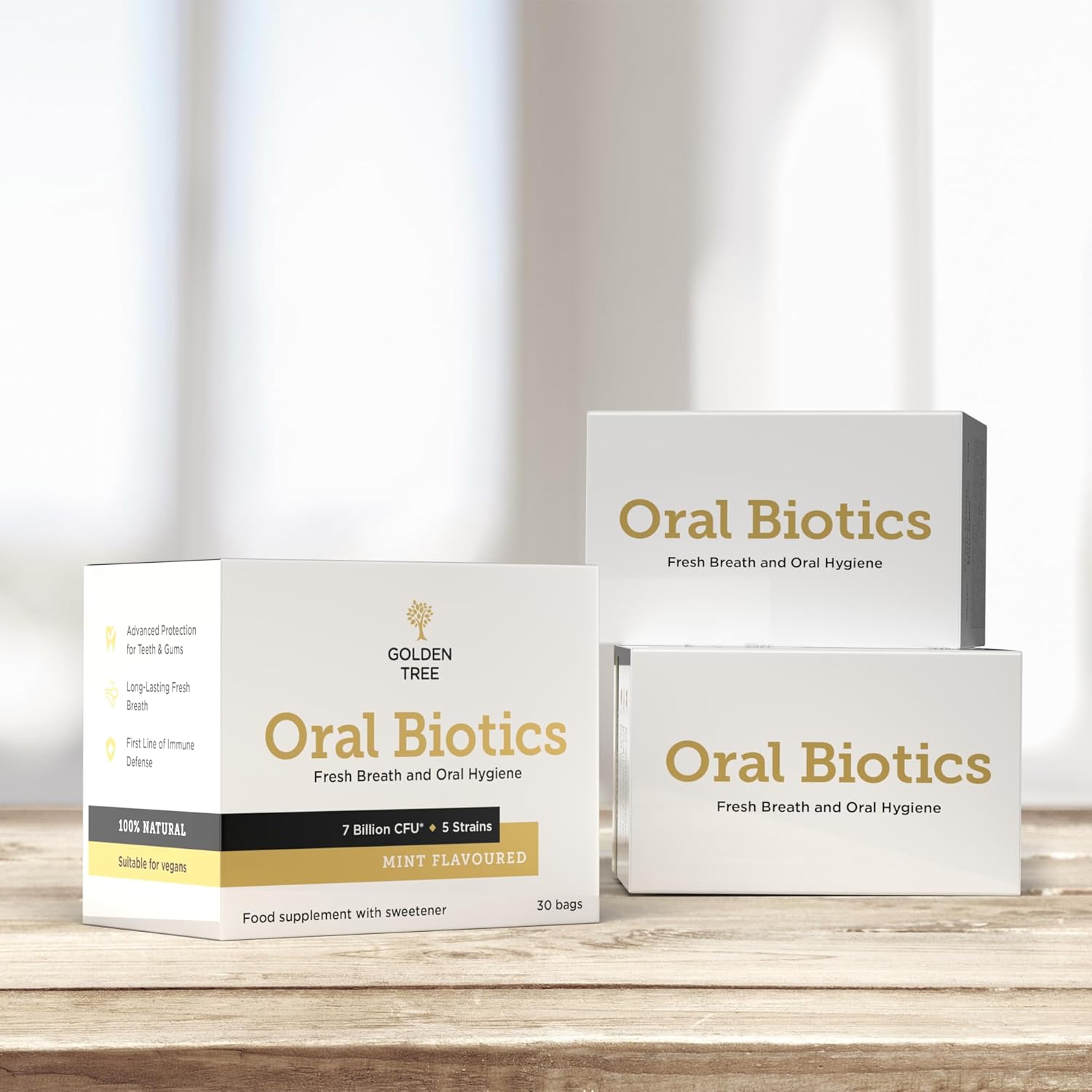 Oral Biotics – Probiotique Flore Buccale, 7 Milliards d’UFC par Dose, Probiotiques pour la Bouche en Sachets avec 5 Souches Bactériennes, 30 Sachets 30 g (Lot de 1)
