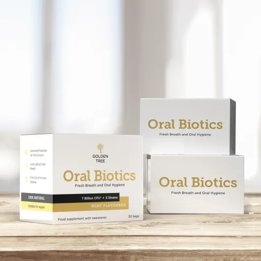 Oral Biotics – Probiotique Flore Buccale, 7 Milliards d’UFC par Dose, Probiotiques pour la Bouche en Sachets avec 5 Souches Bactériennes, 30 Sachets 30 g (Lot de 1)