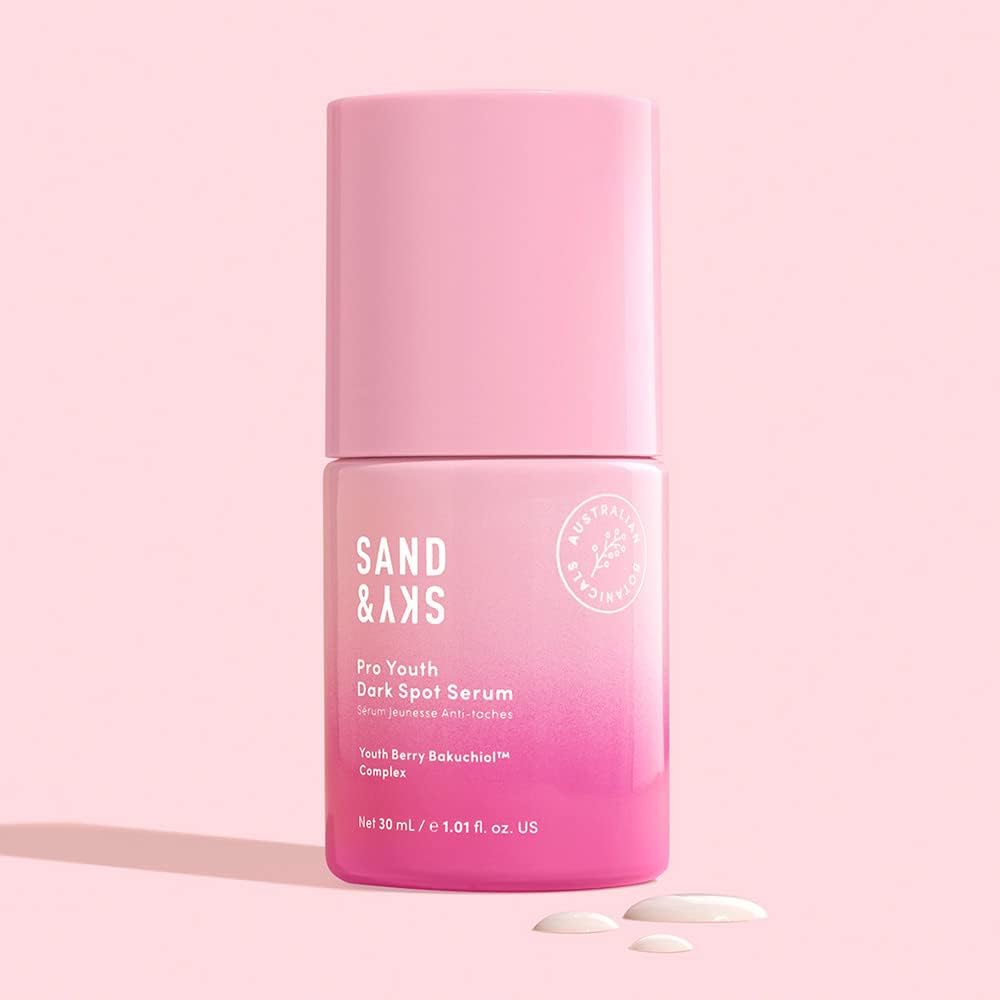 Sérum anti-taches Sand & Sky Pro Youth, une alternative au rétinol, Bakuchiol - Rides, ridules, hyperpigmentation - Acide glycolique, antioxydants, probiotiques pour une peau raffermie et éclatante