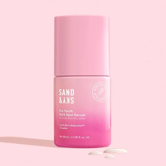 Sérum anti-taches Sand & Sky Pro Youth, une alternative au rétinol, Bakuchiol - Rides, ridules, hyperpigmentation - Acide glycolique, antioxydants, probiotiques pour une peau raffermie et éclatante