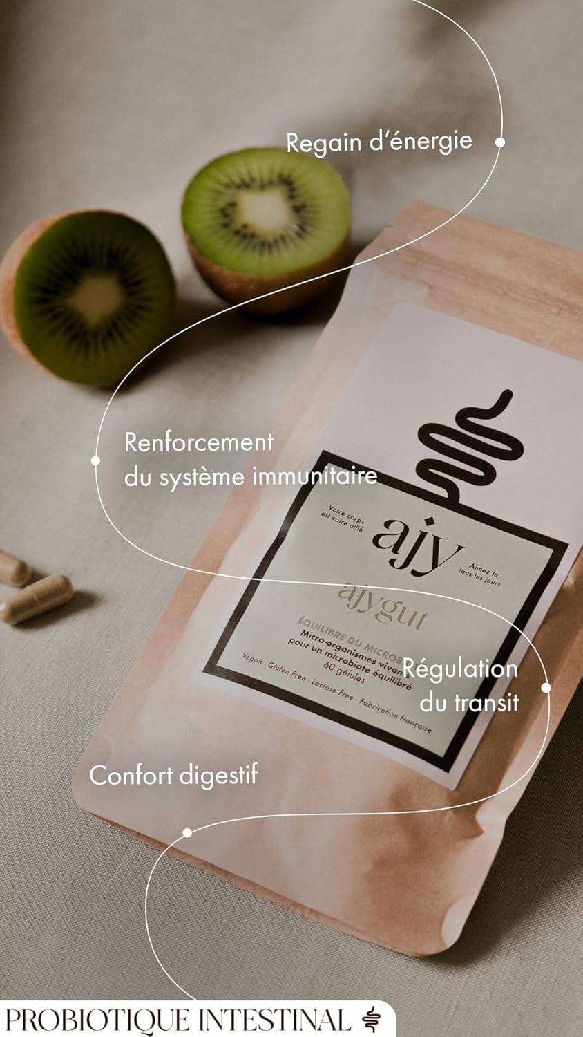 GUT Probiotiques flore intestinale - Lactobacillus & Bifidobacterium - Equilibre du microbiote et digestion - 7 souches, 60 gélules