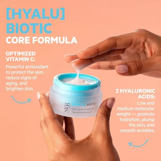 [HYALU] Biotic - Gelée Régénérante Repulpante – Hydratation 48h & Éclat – Peaux déshydratées, sensibles, ridées – Probiotiques, Acide hyaluronique, Vitamine C – 50 ml