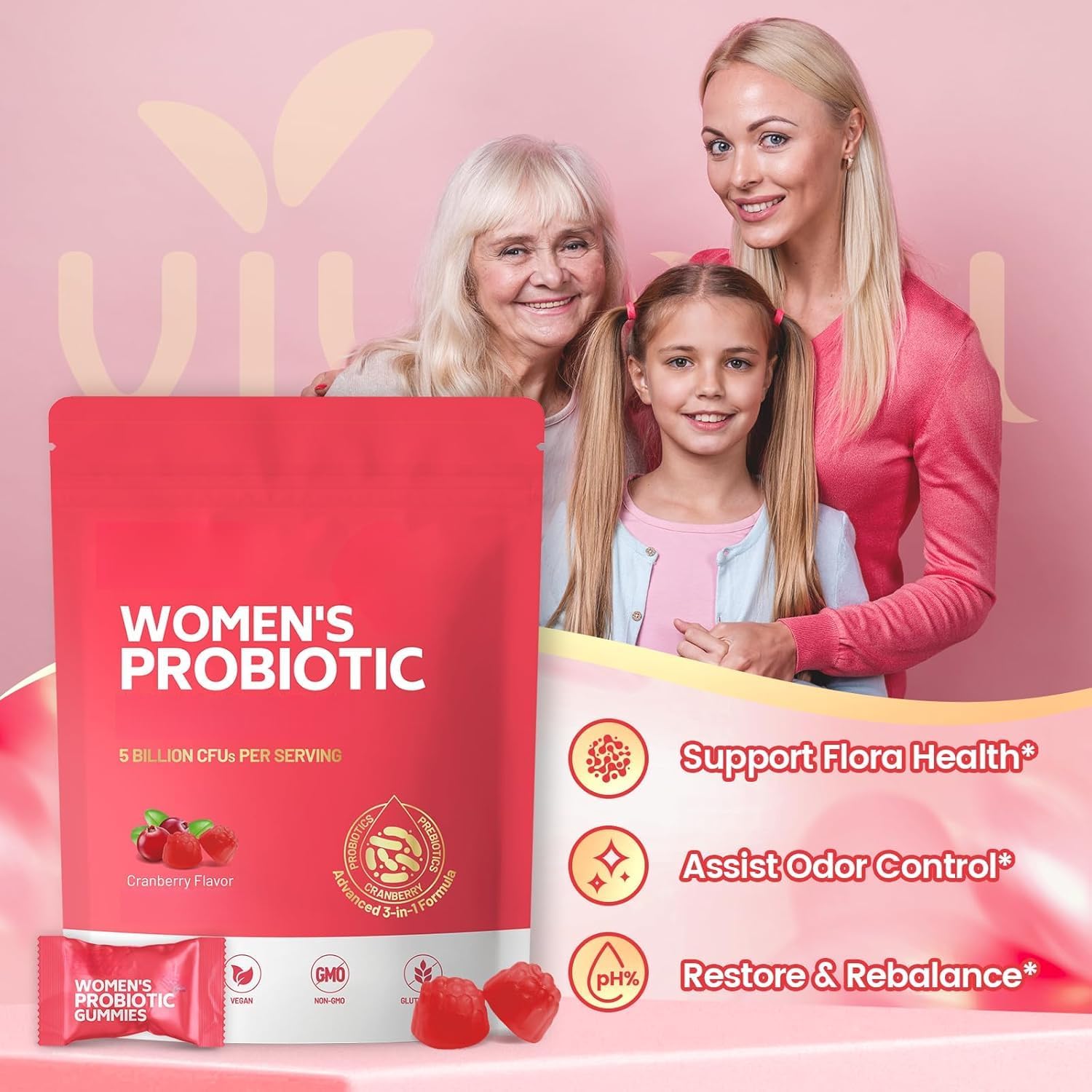 Probiotiques vaginaux pour femmes – Ciblant l'odeur corporelle, la santé féminine et l'équilibre corporel – Végétalien, Non OGM
