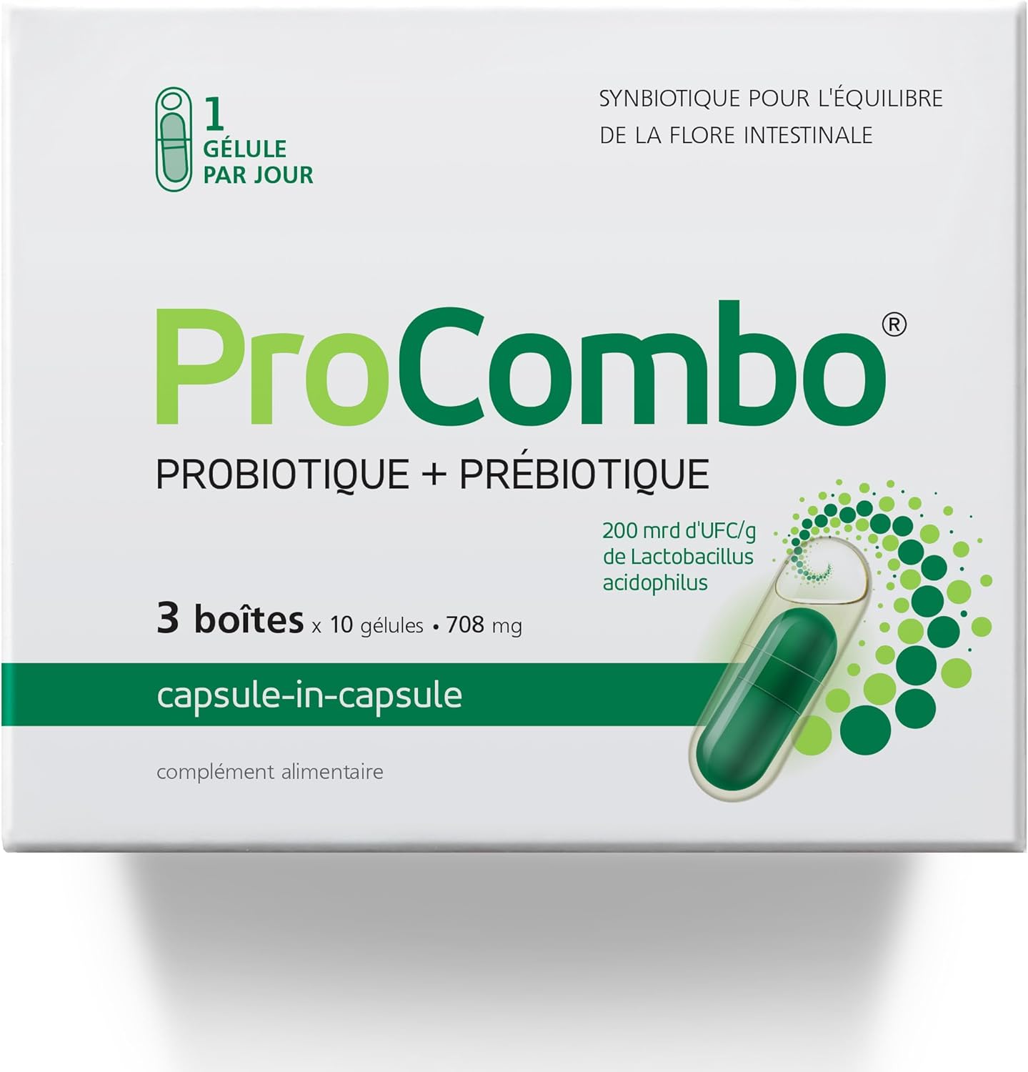 Prоbiotique & Prébiotique pour la santé intestinale 200 milliards d'UFC (30 Prises) Paquet de 3