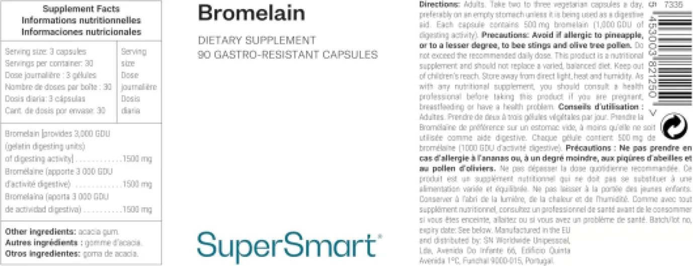 Bromelaïne - Enzyme Anti-Inflammatoire - Extraite de la Tige de l'Ananas - Soutient le Système Immunitaire - Aide à la Digestion et à la Récupération - DrCaps - Vegan - Supersmart