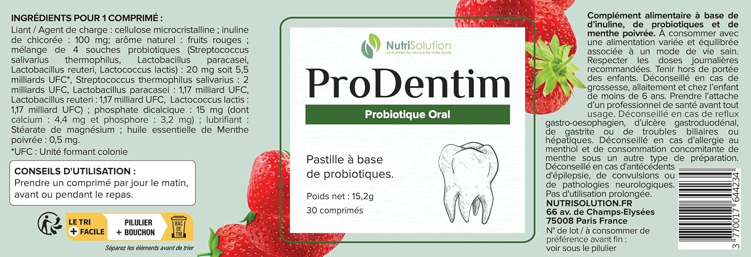 Complément pour la Santé Bucco-dentaire ProDentim - Probiotiques Avancés pour des Gencives Fortes, une Haleine Fraîche et un Microbiote Buccal Équilibré (1)