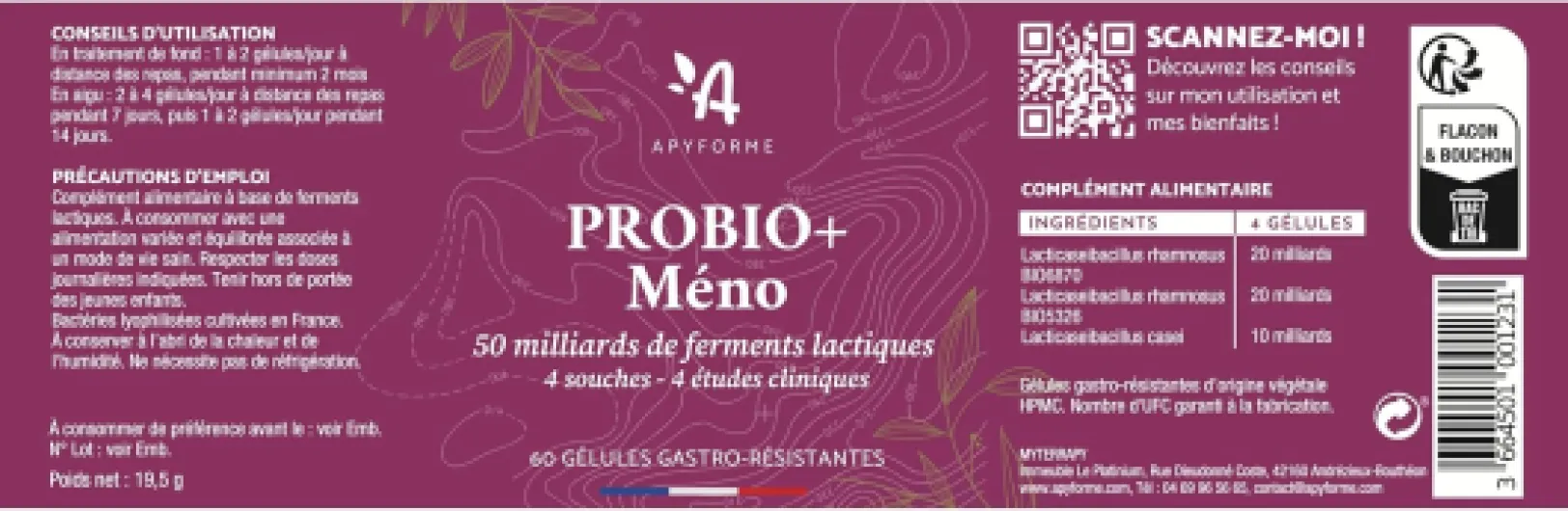 Ménobelle Ménopause -55,8% de Sueurs Nocturnes, Réduction des Bouffées de Chaleur et Sommeil Retrouvé - Complexe Breveté sans Hormone - 60 Gélules