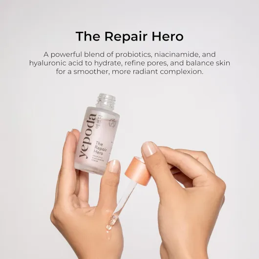 Yepoda The Repair Hero, Sérum à la niacinamide et aux probiotiques, hydratant & équilibrant pour la peau, sérum coréen vegan anti-âge pour tous les types de peau, 30 ml 30 ml (Lot de 1)